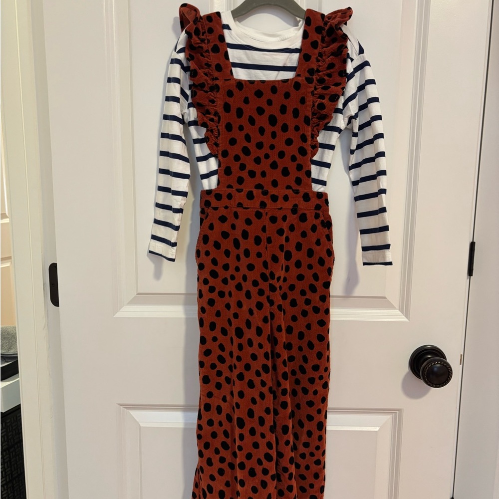 Hanna Andersson Black and Brown Playful Ruffled Jumpsuit - Picture 4 of 12